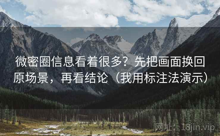 微密圈信息看着很多？先把画面换回原场景，再看结论（我用标注法演示）